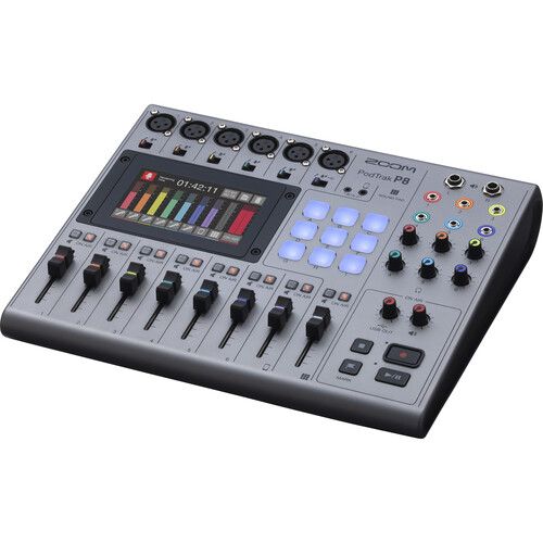 Zoom Podtrak P8 Podcasting Multitrack Recorder & Mixer W/Touch Screen & 6X Mic Pre