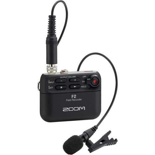Zoom F2 32-Bit Compact Field Recorder With Lavalier Mic