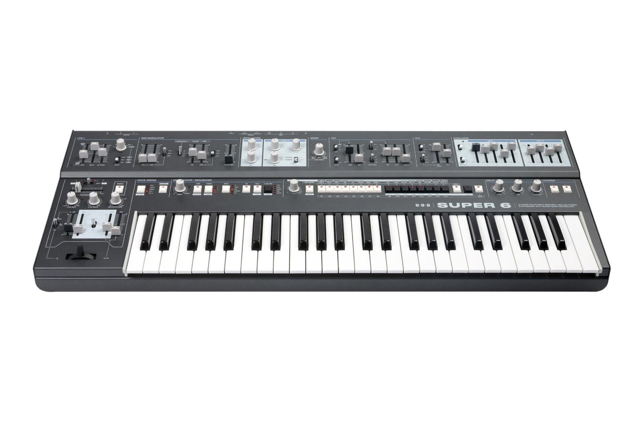 Udo Audio Super 6 Keyboard Black 12-Voice Binaural Analog-Hybrid Synthesizer
