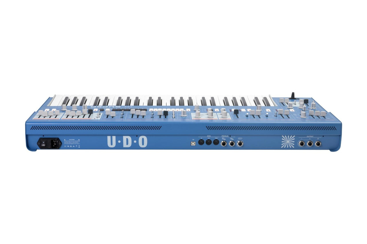 Udo Audio Super 6 Keyboard Blue 12-Voice Binaural Analog-Hybrid Synthesizer